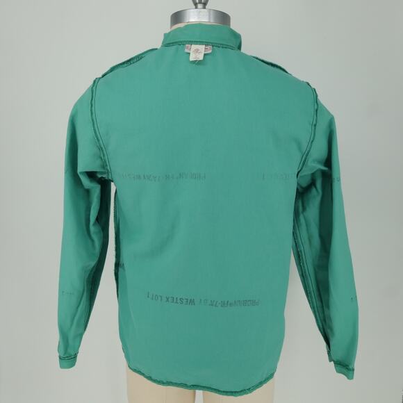 Proban FR-7A Shirt Jacket Mens Large Flame Resistant Green Snaps Long Sleeve - Picture 14 of 14